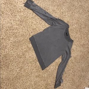 Lucky Brand- distressed cold shoulder long sleeve